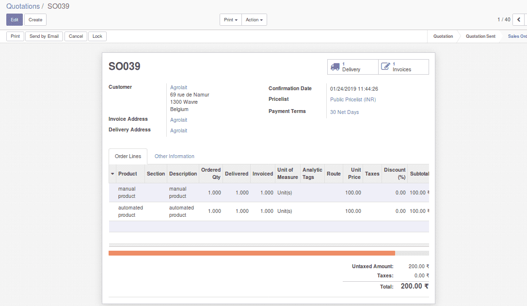 Inventory valuation and product categorization in odoo