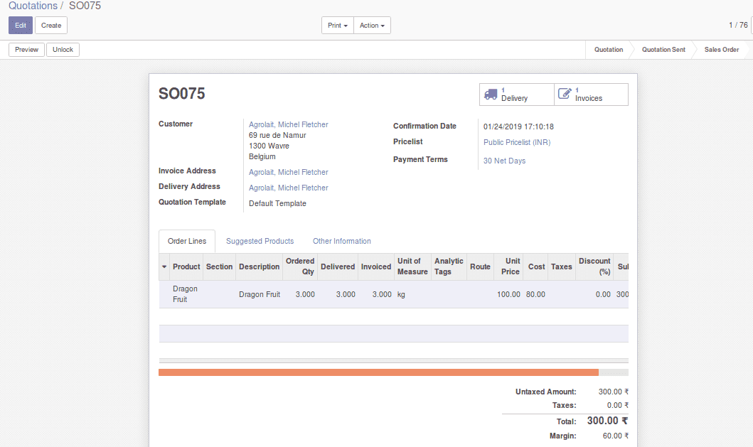 Inventory valuation and product categorization in odoo