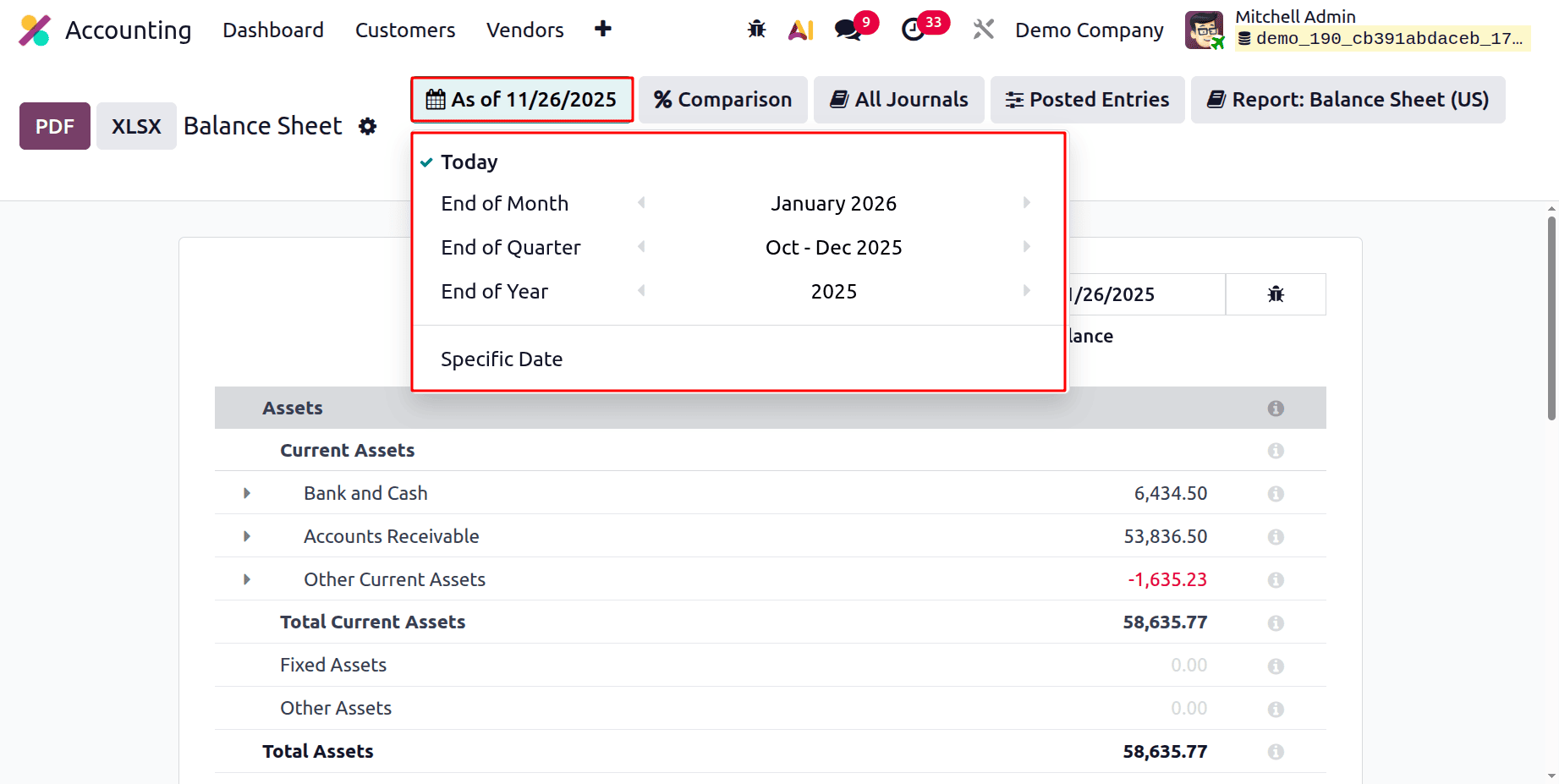A Complete Guide to Balance Sheet in Odoo 19 Accounting Reports-cybrosys