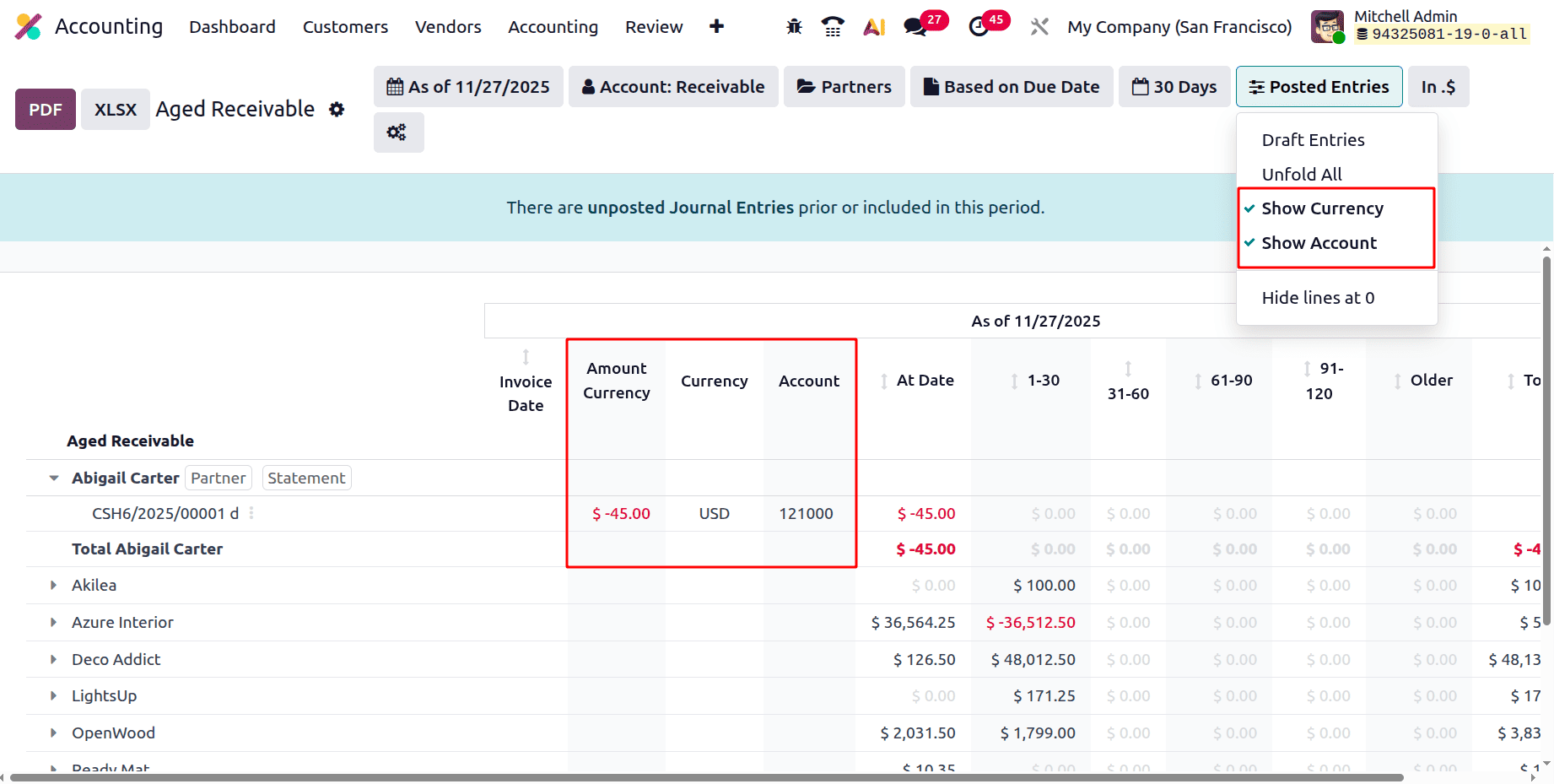 A Complete Guide to the Aged Receivables Report in Odoo 19 Accounting Reports-cybrosys