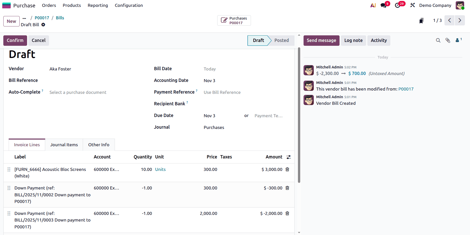 A Step-by-Step Guide to Matching Bills, Purchase Orders, and Down Payments in Odoo 19-cybrosys