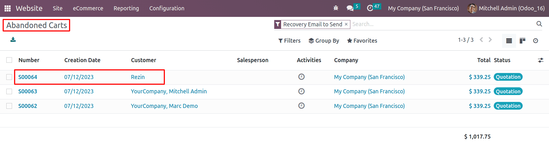 Abandoned Carts & Abandoned Checkout Emails in Odoo 16 Website App-cybrosys