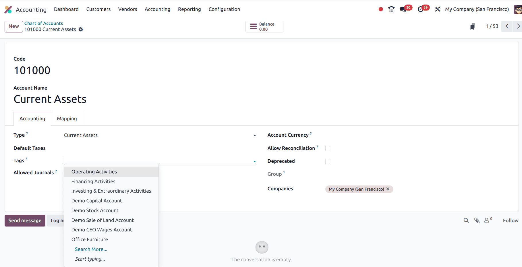 An Cash Flow Statement in Odoo 18 Accounting-cybrosys
