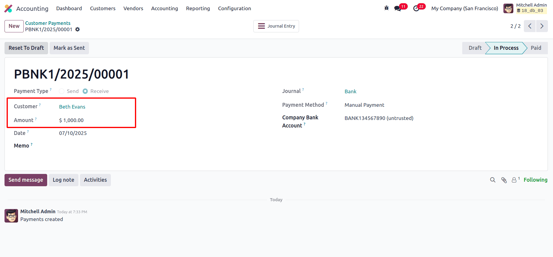 An Cash Flow Statement in Odoo 18 Accounting-cybrosys