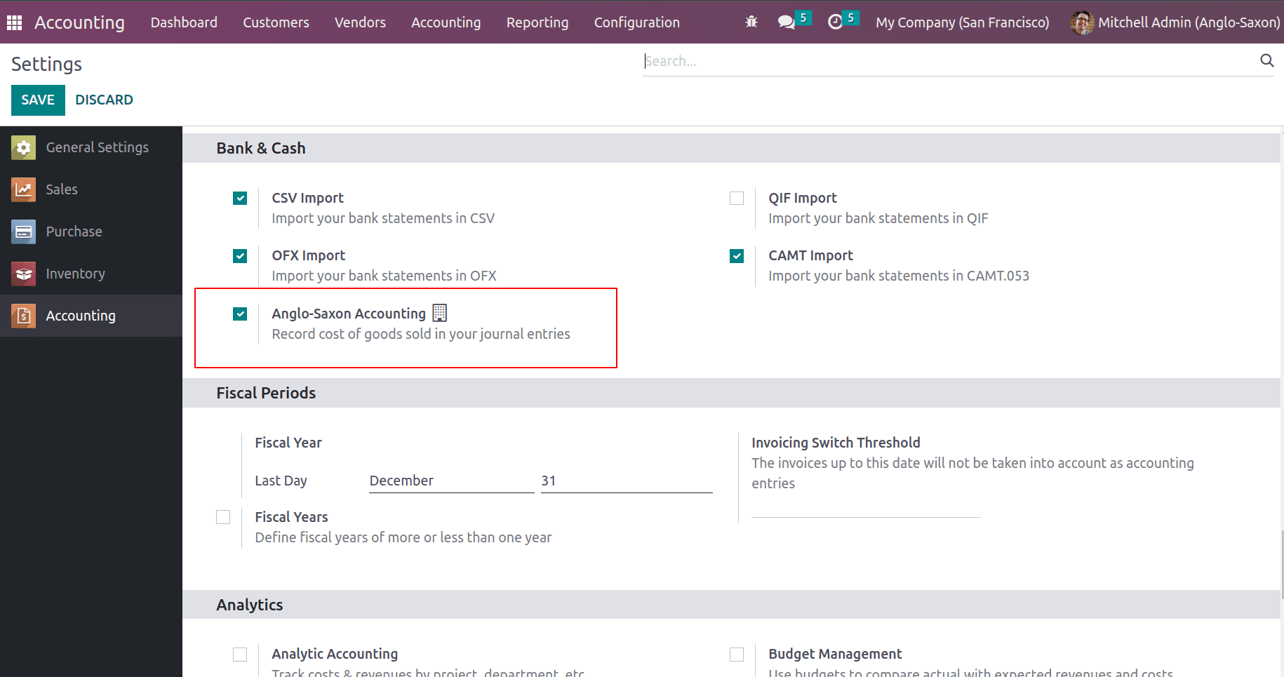 An Overview of Anglo-Saxon Accounting in Odoo 16-cybrosys