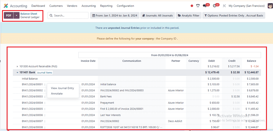 An Overview of Balance Sheet Reporting Section Available Inside the Odoo 17 Accounting-cybrosys