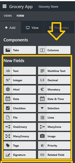 An Overview of Components & Fields in Odoo 16 Studio App-cybrosys