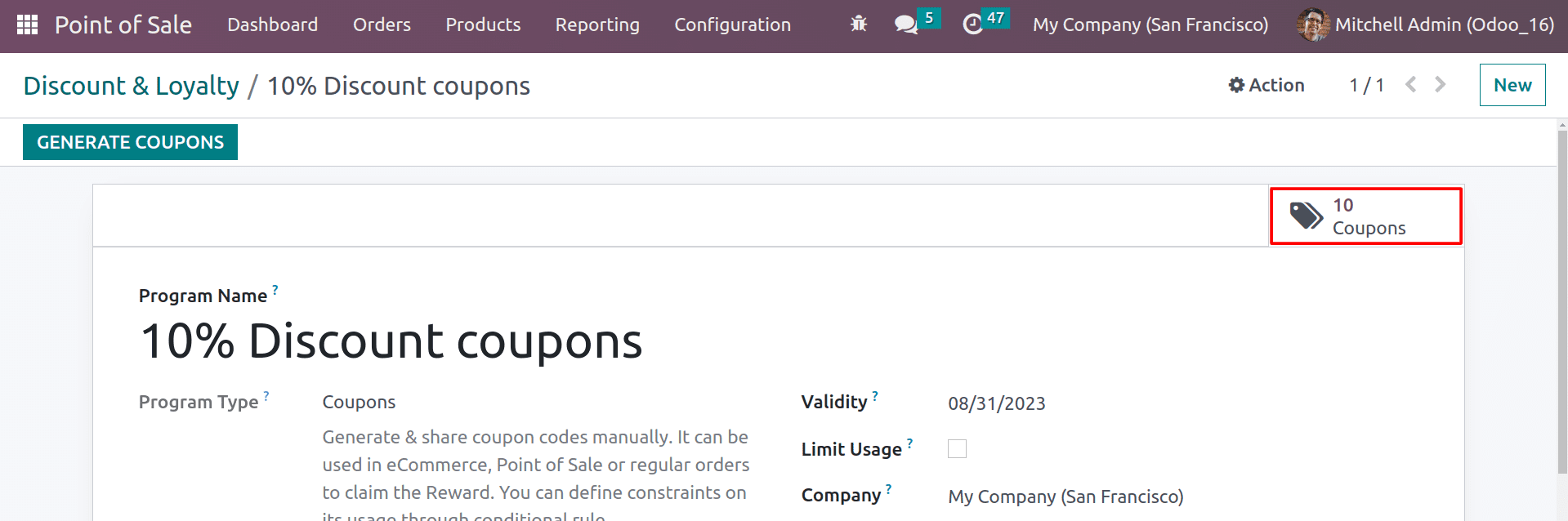 An Overview of Coupons and Promotion in Odoo 16 POS-cybrosys