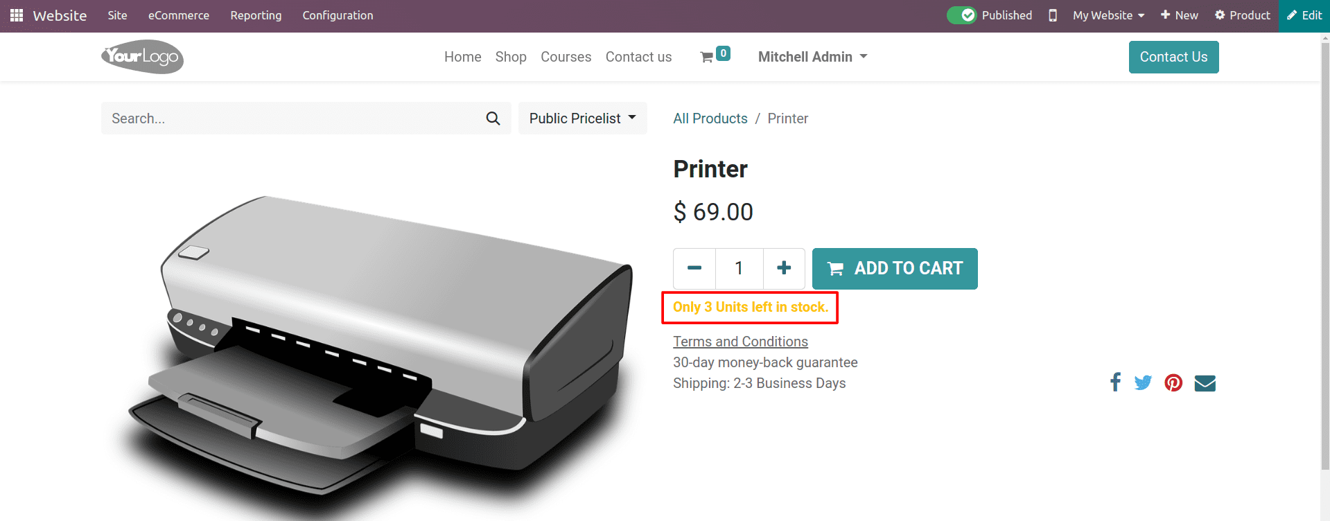 An Overview of Inventory Defaults & Preventing the Sale of Zero-priced Products in Odoo 16 Website-cybrosys