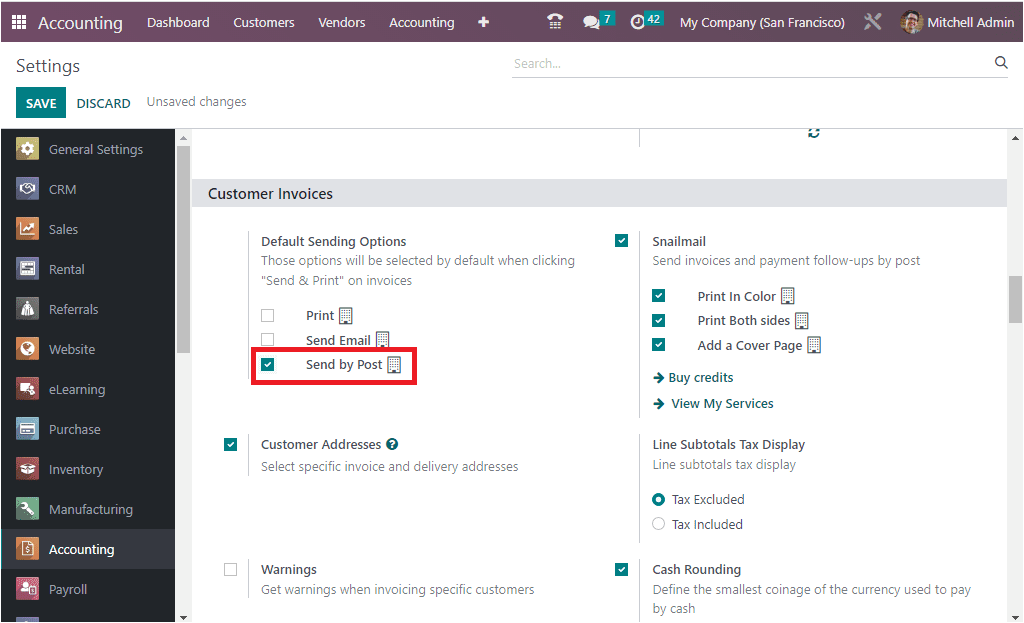 An Overview of Invoice Default Sending Options in Odoo 16 Accounting-cybrosys