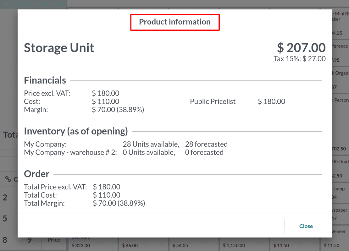 An Overview of Margin & Cost on Product Information With Odoo 16 POS-cybrosys