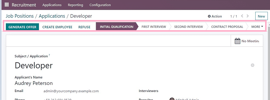 An Overview of Menu Options Available in the Odoo 16 Recruitment App-cybrosys