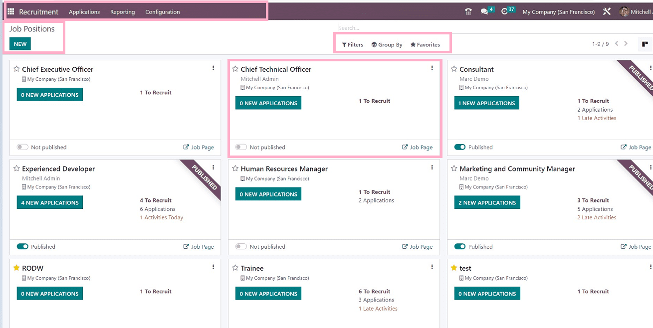 An Overview of Menu Options Available in the Odoo 16 Recruitment App-cybrosys