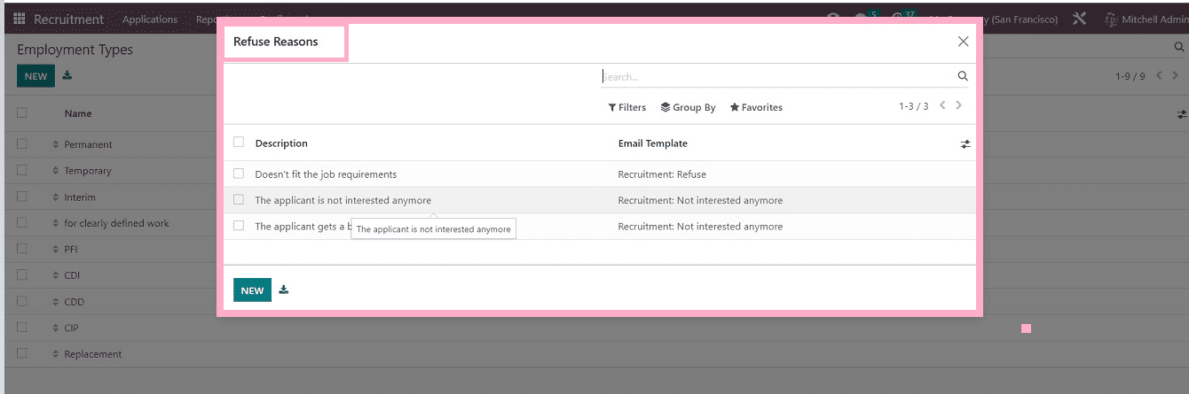 An Overview of Menu Options Available in the Odoo 16 Recruitment App-cybrosys