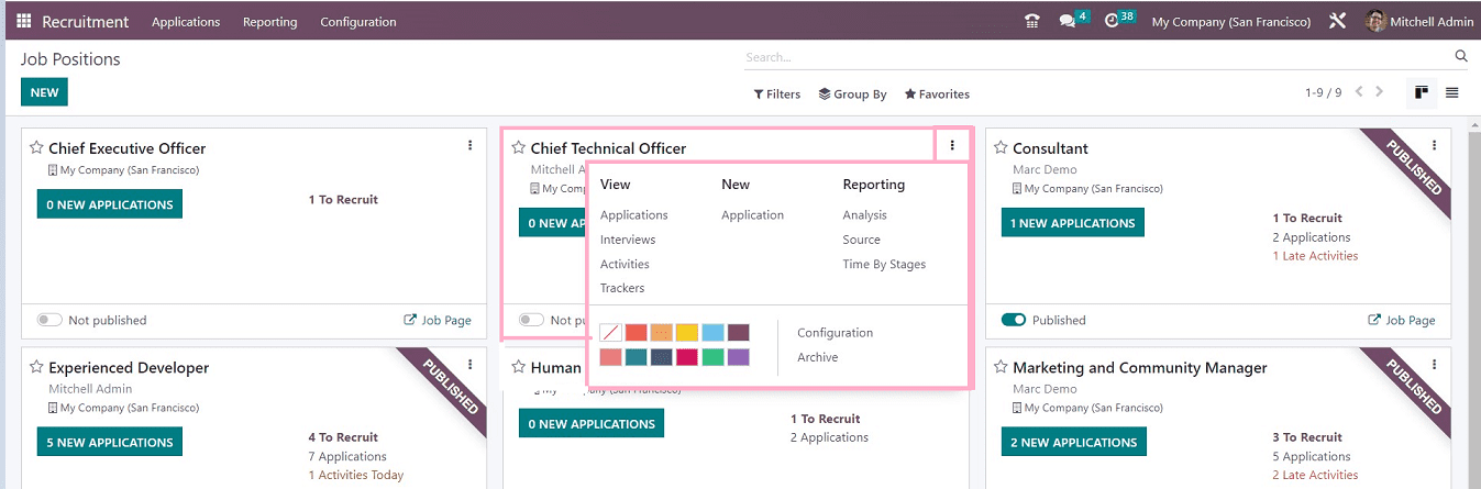 An Overview of Menu Options Available in the Odoo 16 Recruitment App-cybrosys