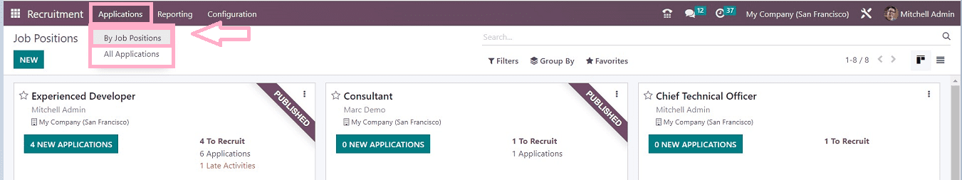 An Overview of Menu Options Available in the Odoo 16 Recruitment App-cybrosys