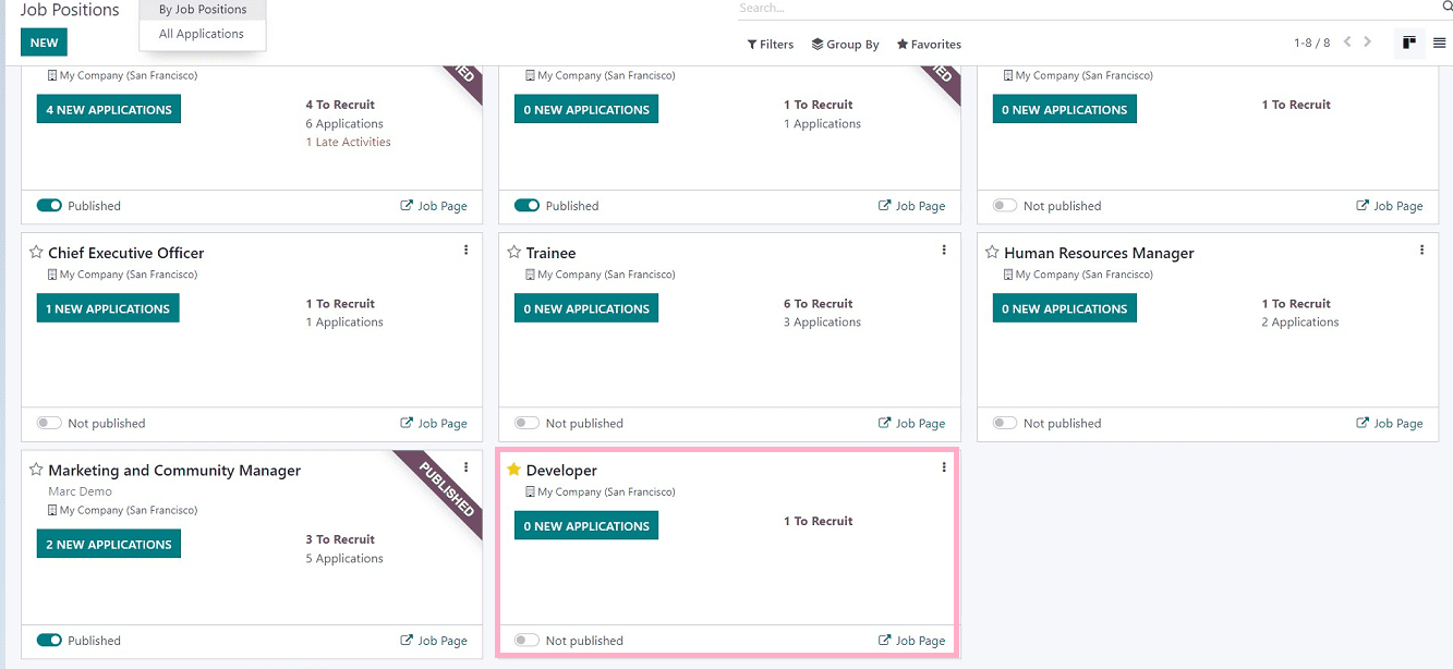 An Overview of Menu Options Available in the Odoo 16 Recruitment App-cybrosys