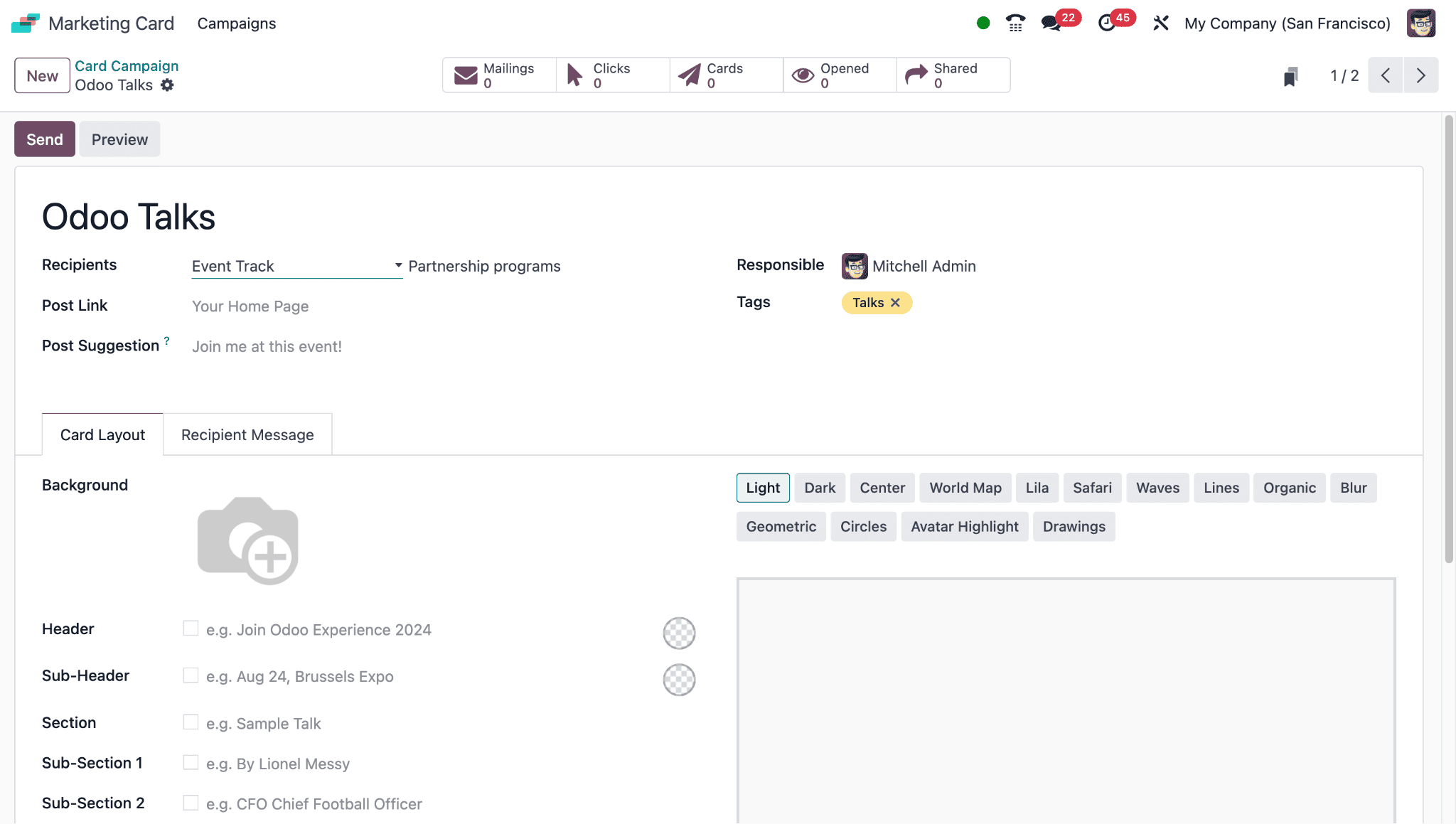 An overview of Odoo 18 Marketing Card Module-cybrosys