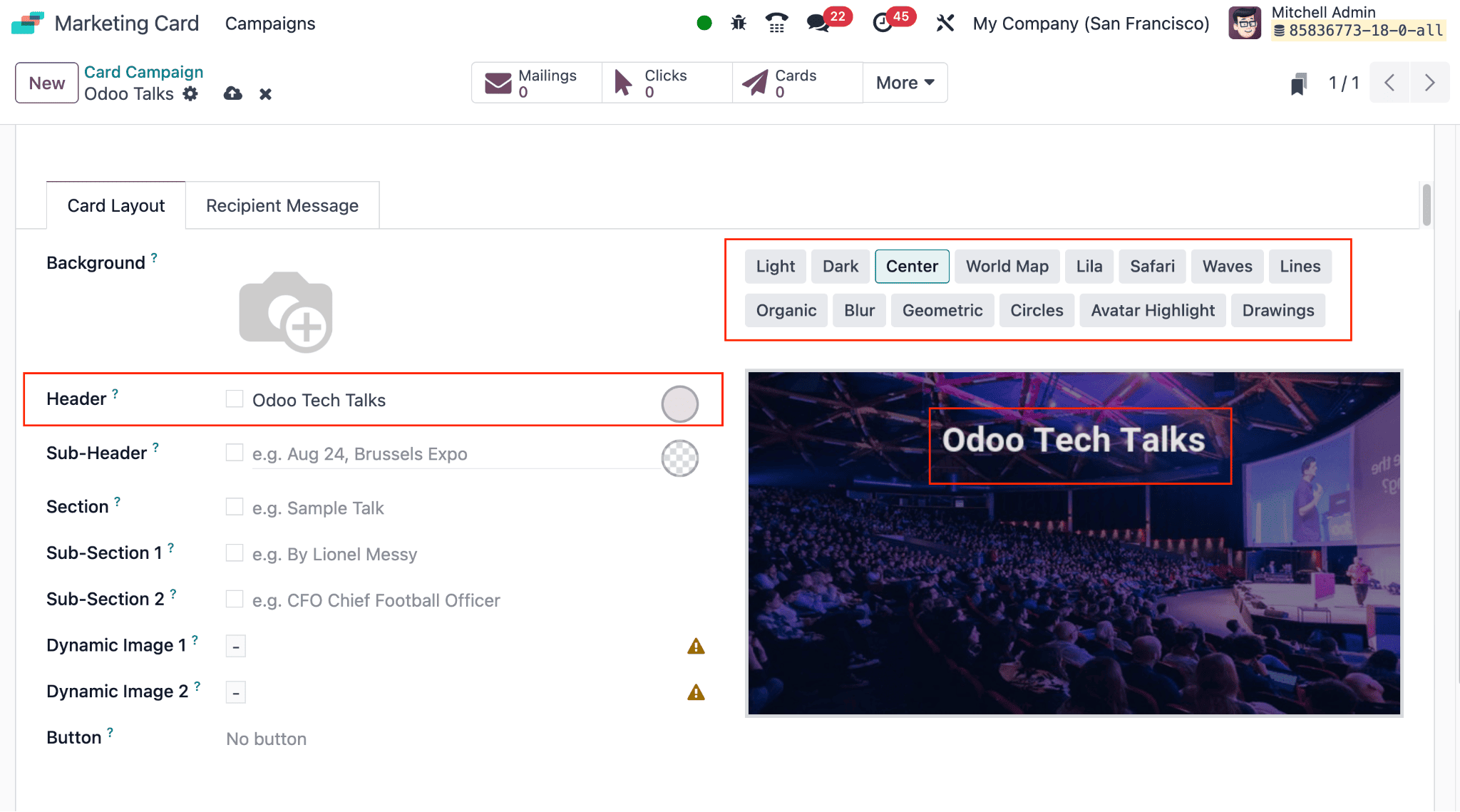 An overview of Odoo 18 Marketing Card Module-cybrosys