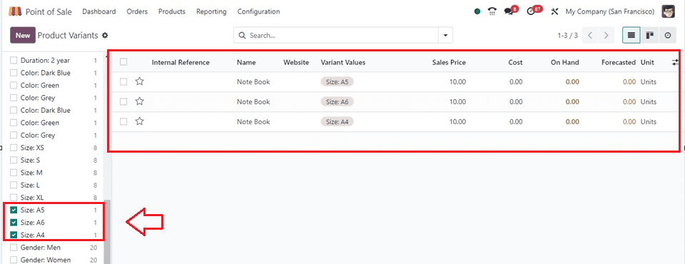 An Overview of Product Variant Management with Odoo 17 POS-cybrosys