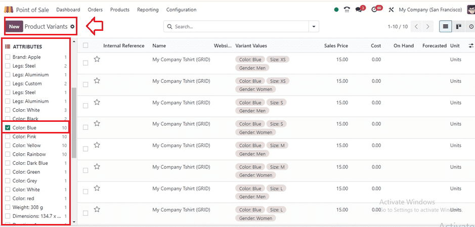 An Overview of Product Variant Management with Odoo 17 POS-cybrosys