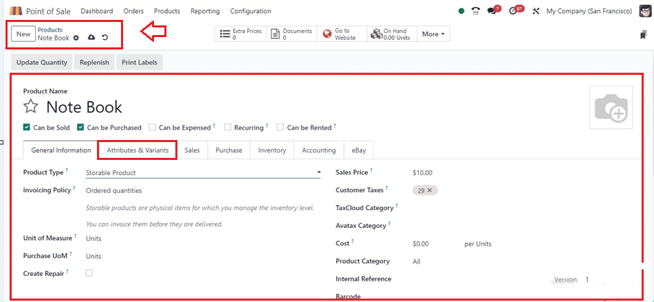 An Overview of Product Variant Management with Odoo 17 POS-cybrosys