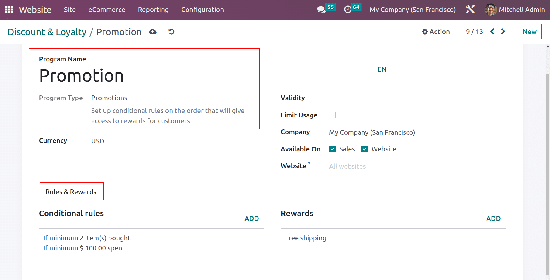 An Overview of Promotions & Coupons Available in Odoo 16 Website App-cybrosys