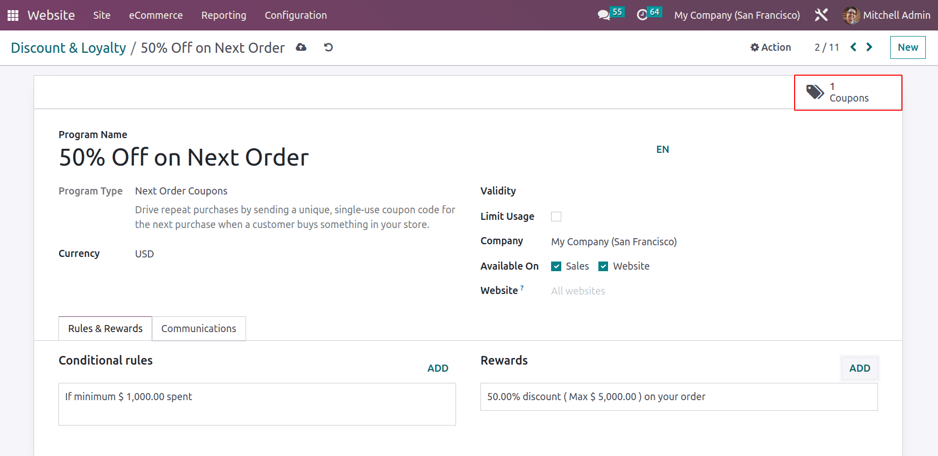 An Overview of Promotions & Coupons Available in Odoo 16 Website App-cybrosys