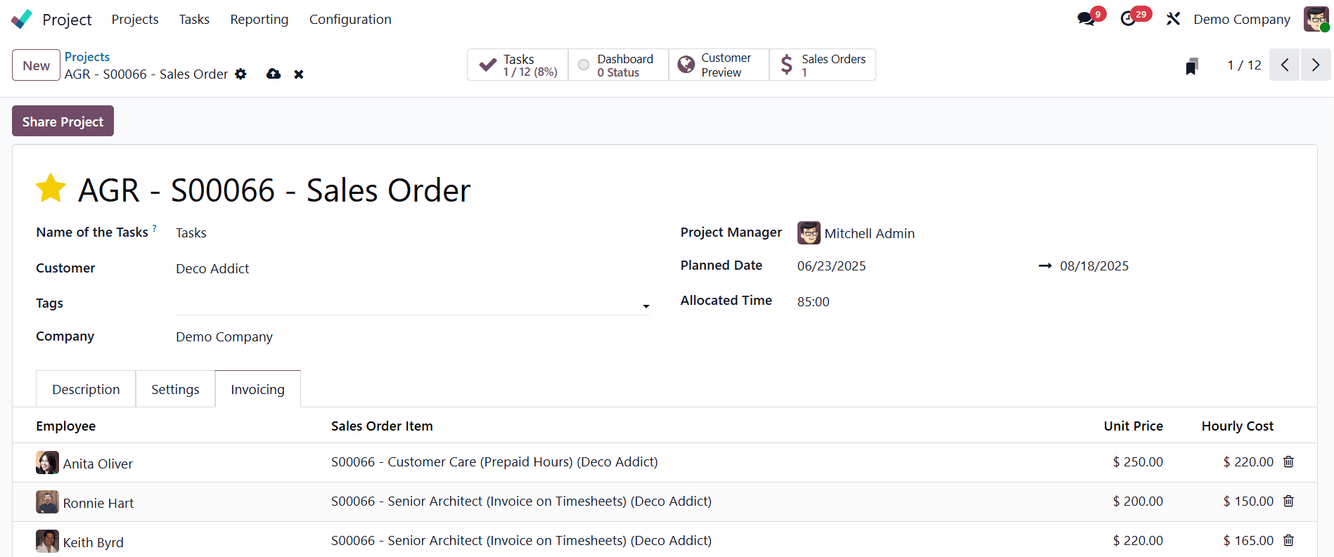 An Overview of Service Invoicing Policies in Odoo 18 Project Module-cybrosys