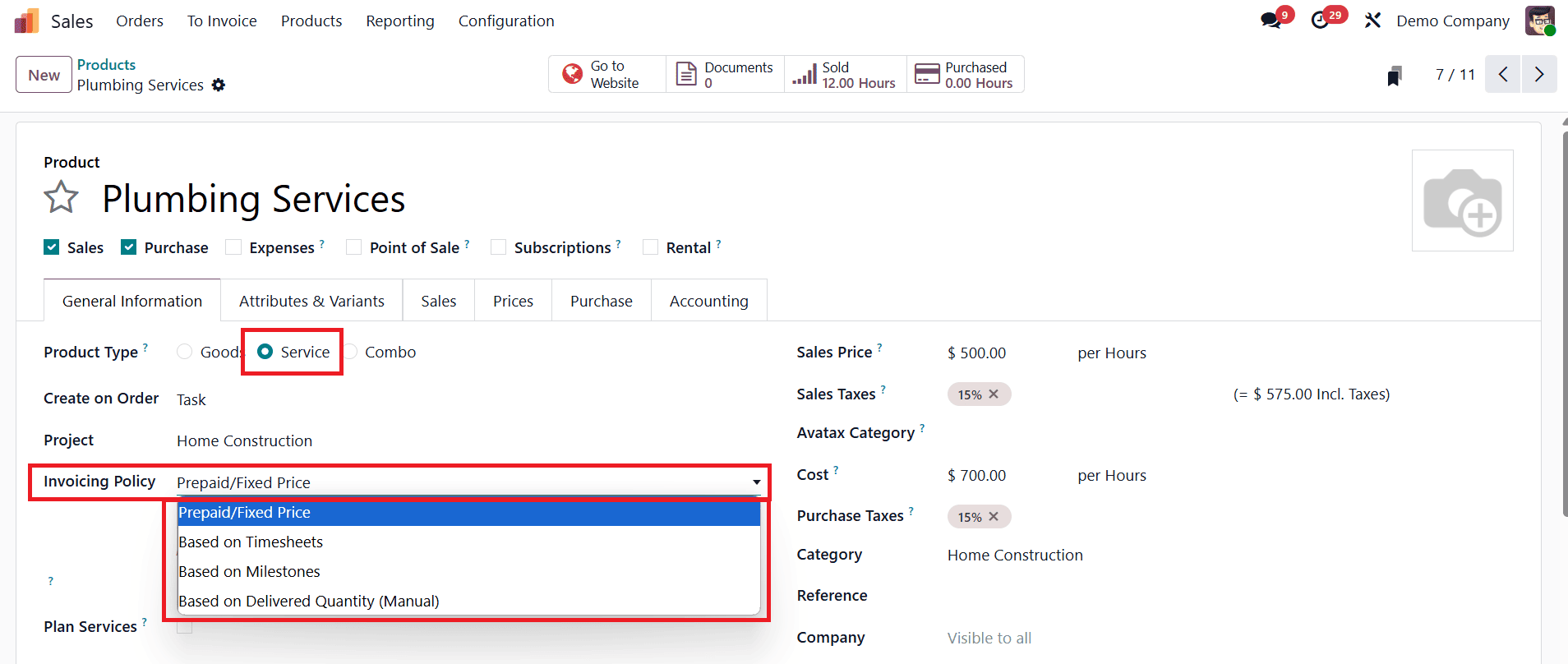 An Overview of Service Invoicing Policies in Odoo 18 Project Module-cybrosys
