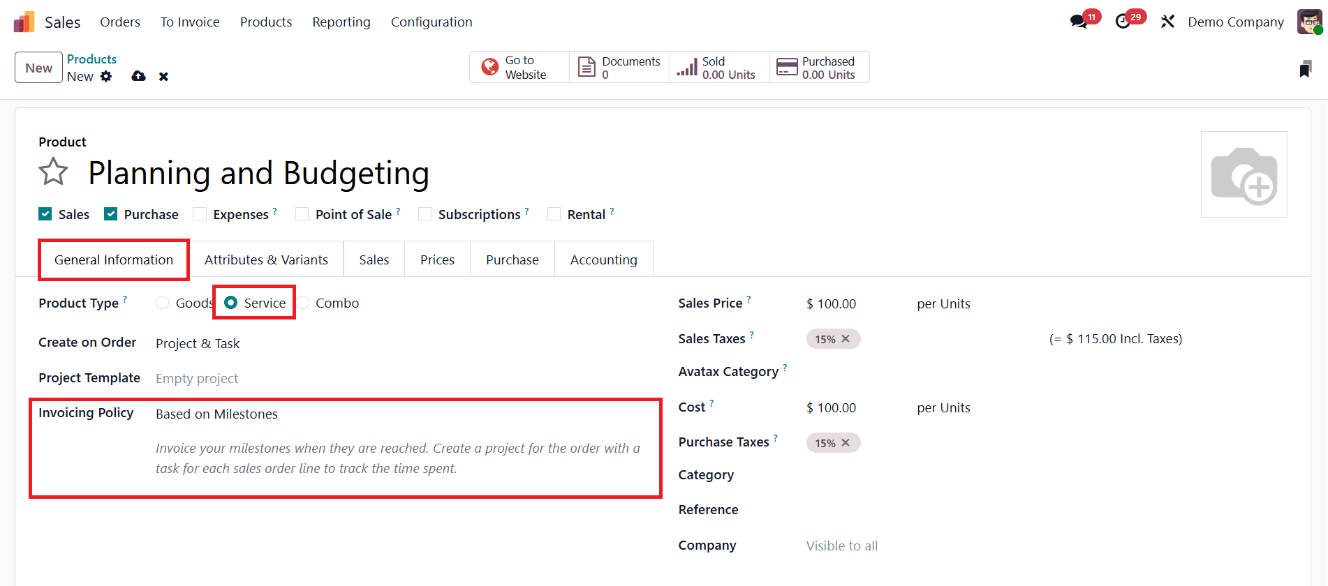 An Overview of Service Invoicing Policies in Odoo 18 Project Module-cybrosys