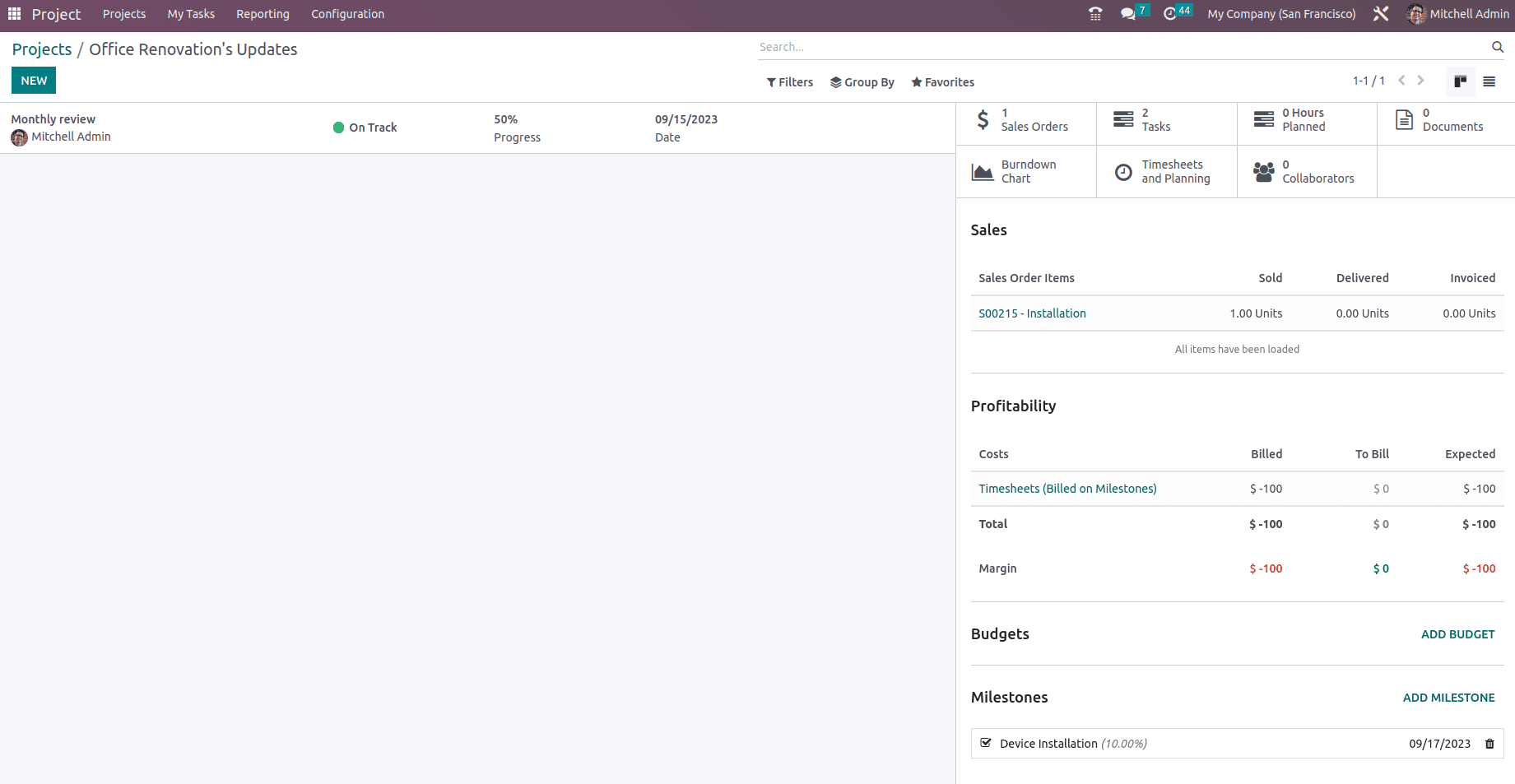 An Overview of Setting up Milestone for a Project in Odoo 16-cybrosys