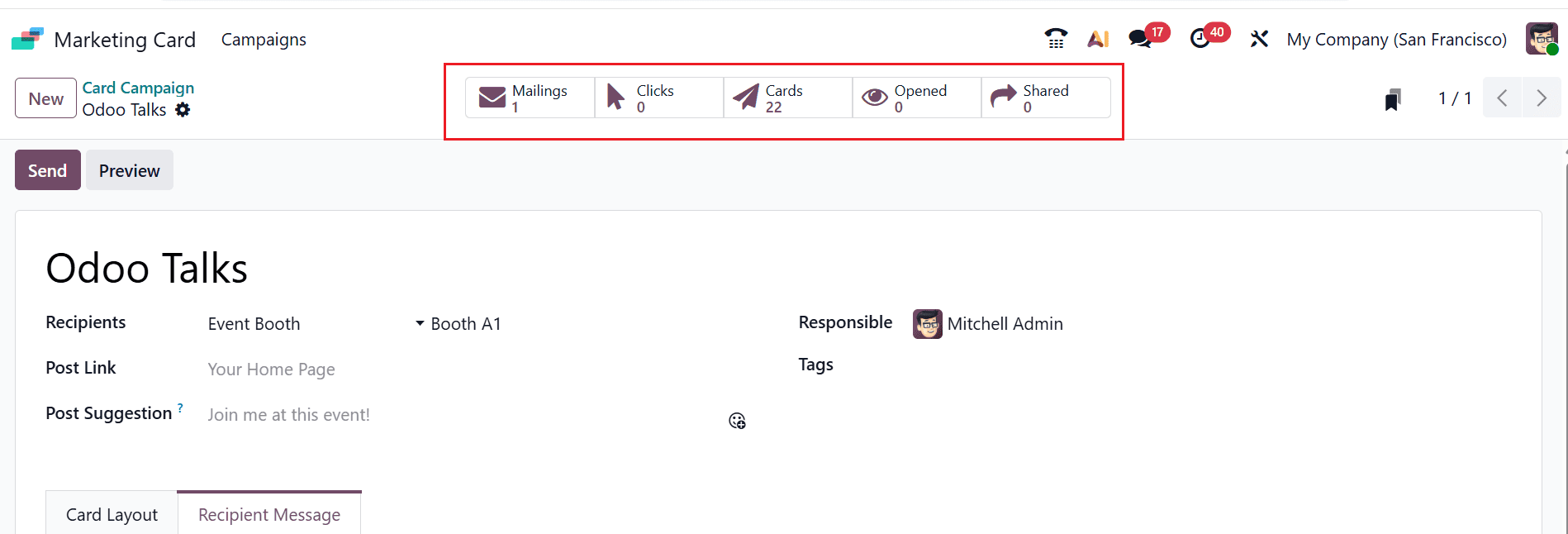 An Overview of the Marketing Card Module in Odoo 19-cybrosys