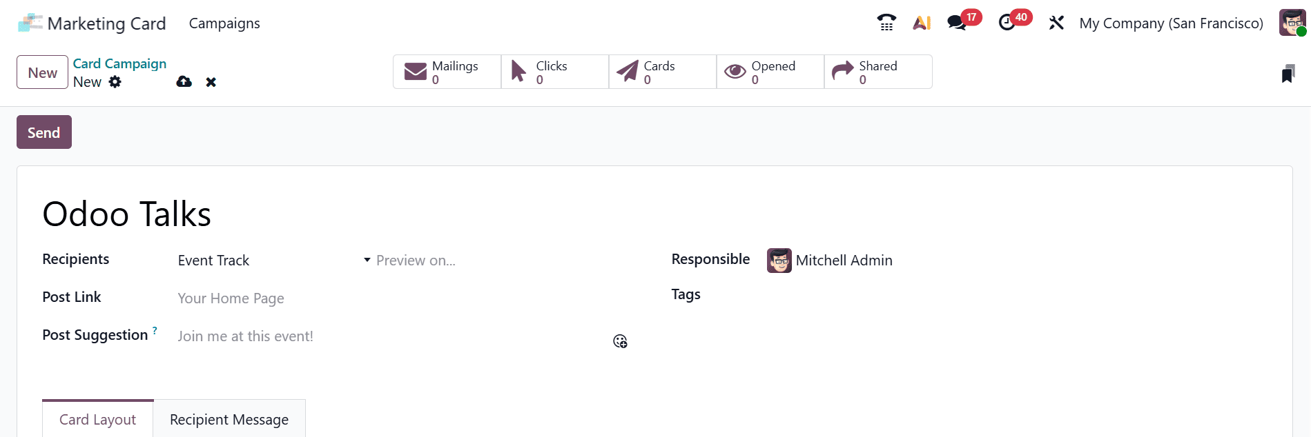 An Overview of the Marketing Card Module in Odoo 19-cybrosys