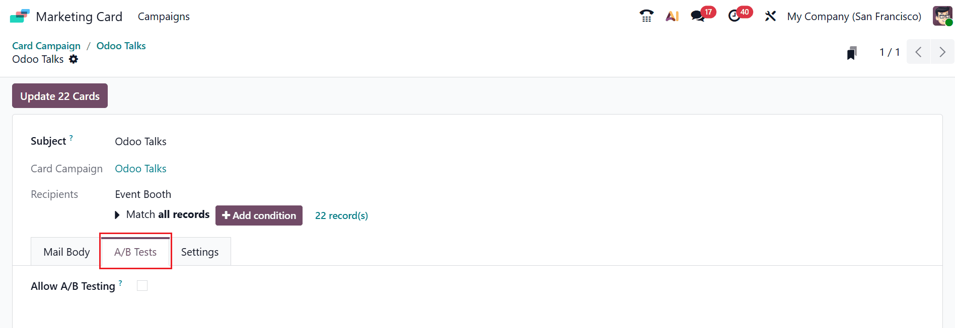 An Overview of the Marketing Card Module in Odoo 19-cybrosys