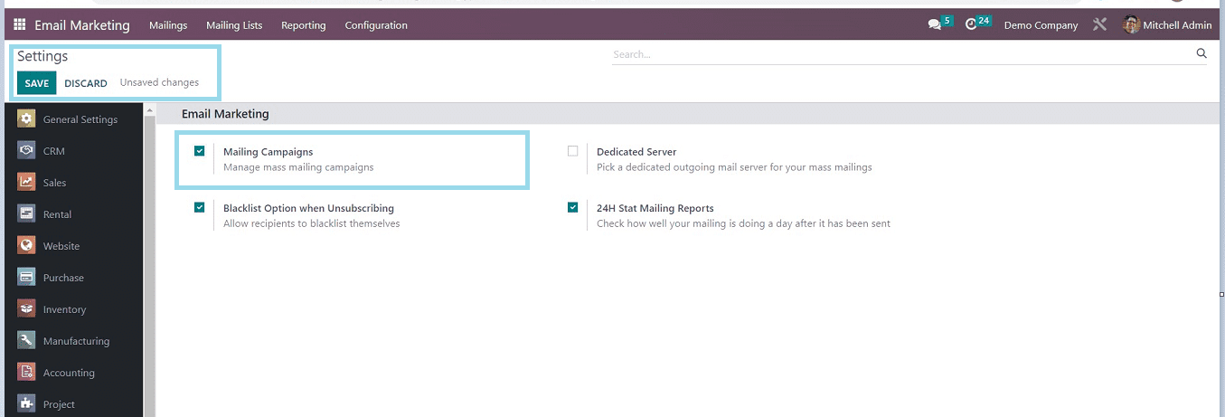 An Overview of the Odoo 16 Email Marketing Module.-cybrosys