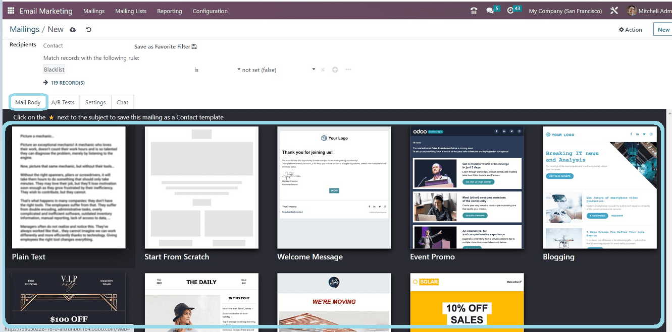 An Overview of the Odoo 16 Email Marketing Module.-cybrosys