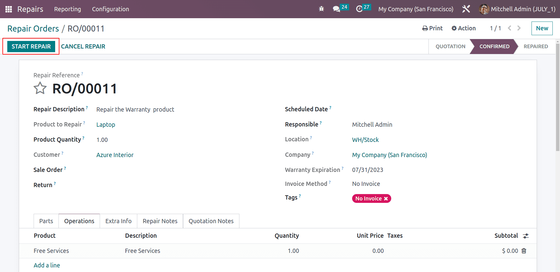 An Overview of the Odoo 16 Repair Module-cybrosys