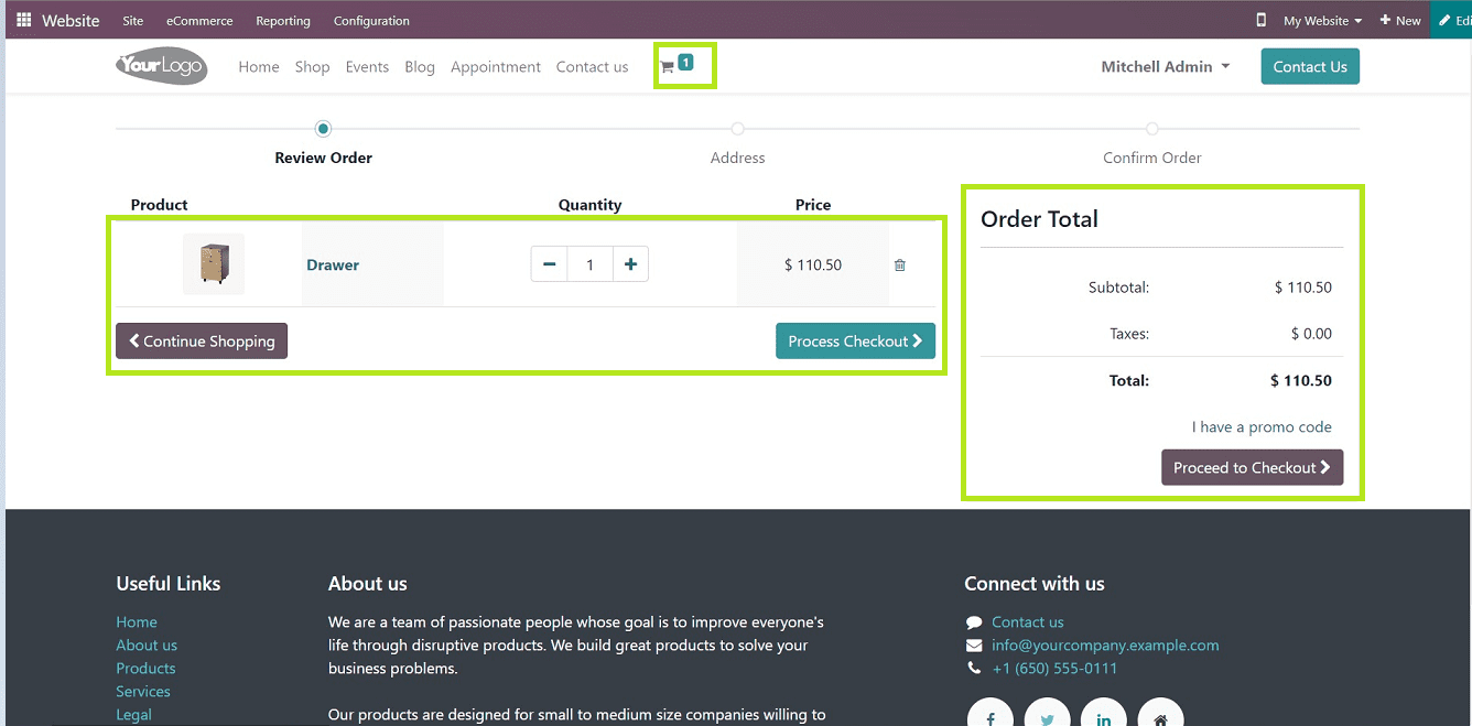 An Overview of the Shop & Checkout Procedure of the Odoo 16 Website Module-cybrosys