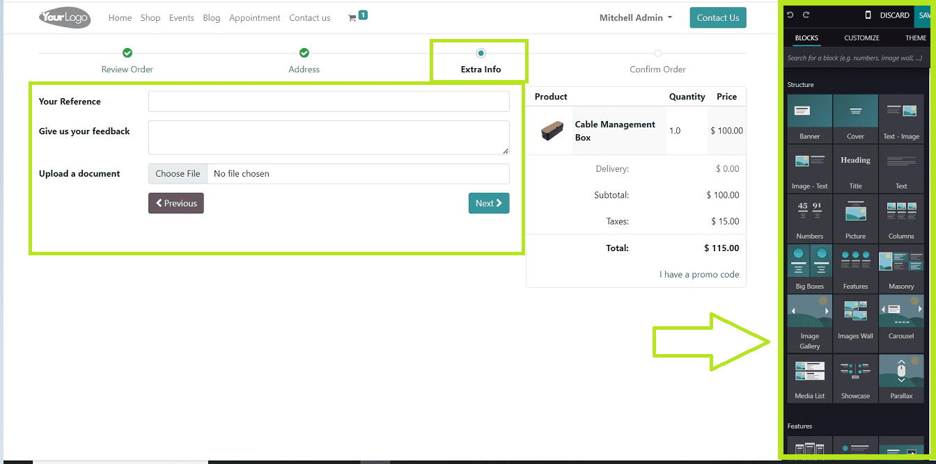 An Overview of the Shop & Checkout Procedure of the Odoo 16 Website Module-cybrosys