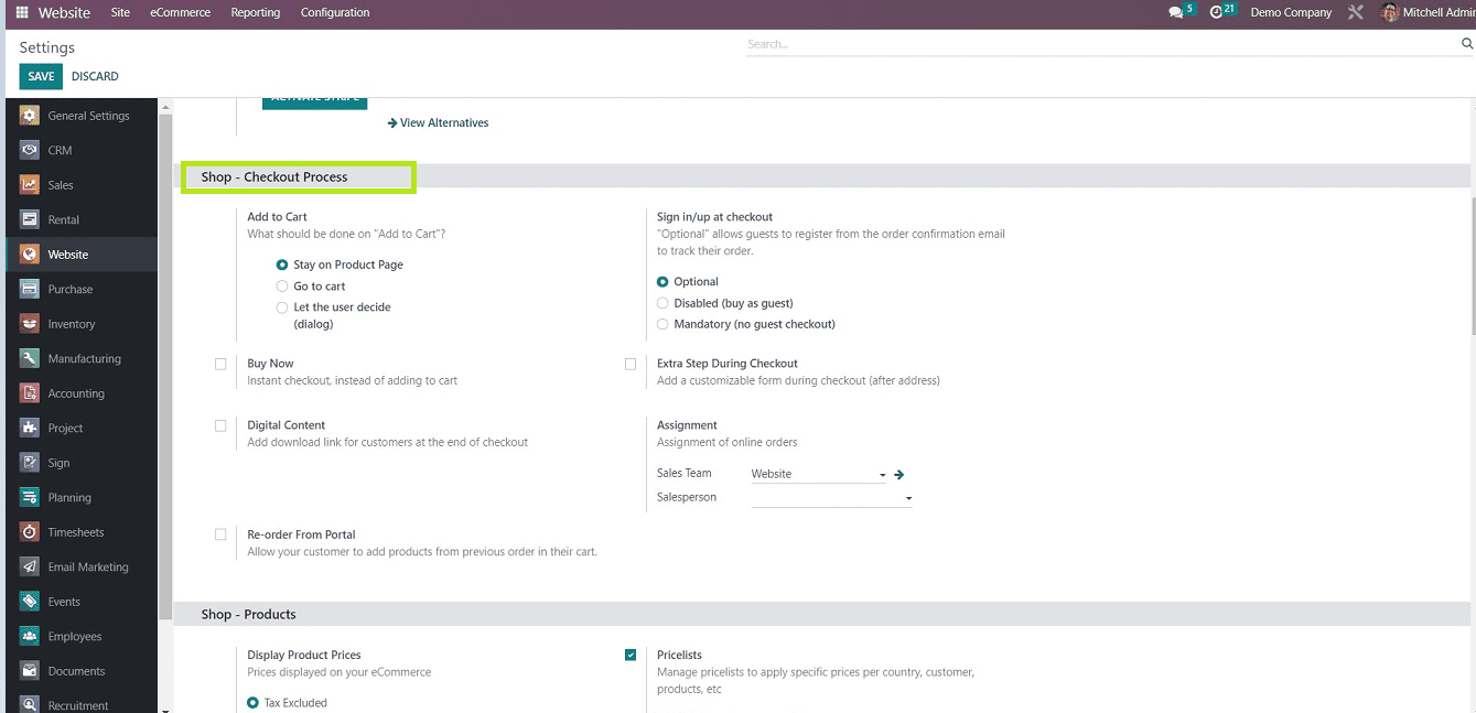 An Overview of the Shop & Checkout Procedure of the Odoo 16 Website Module-cybrosys