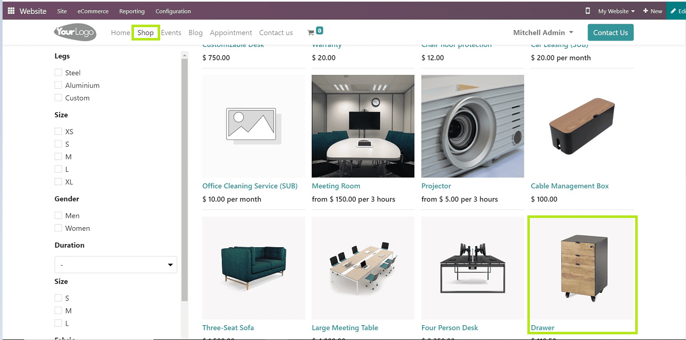An Overview of the Shop & Checkout Procedure of the Odoo 16 Website Module-cybrosys