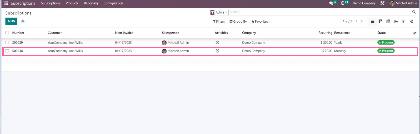 An Overview of the Subscription Menu in Odoo 16 Subscriptions Module-cybrosys