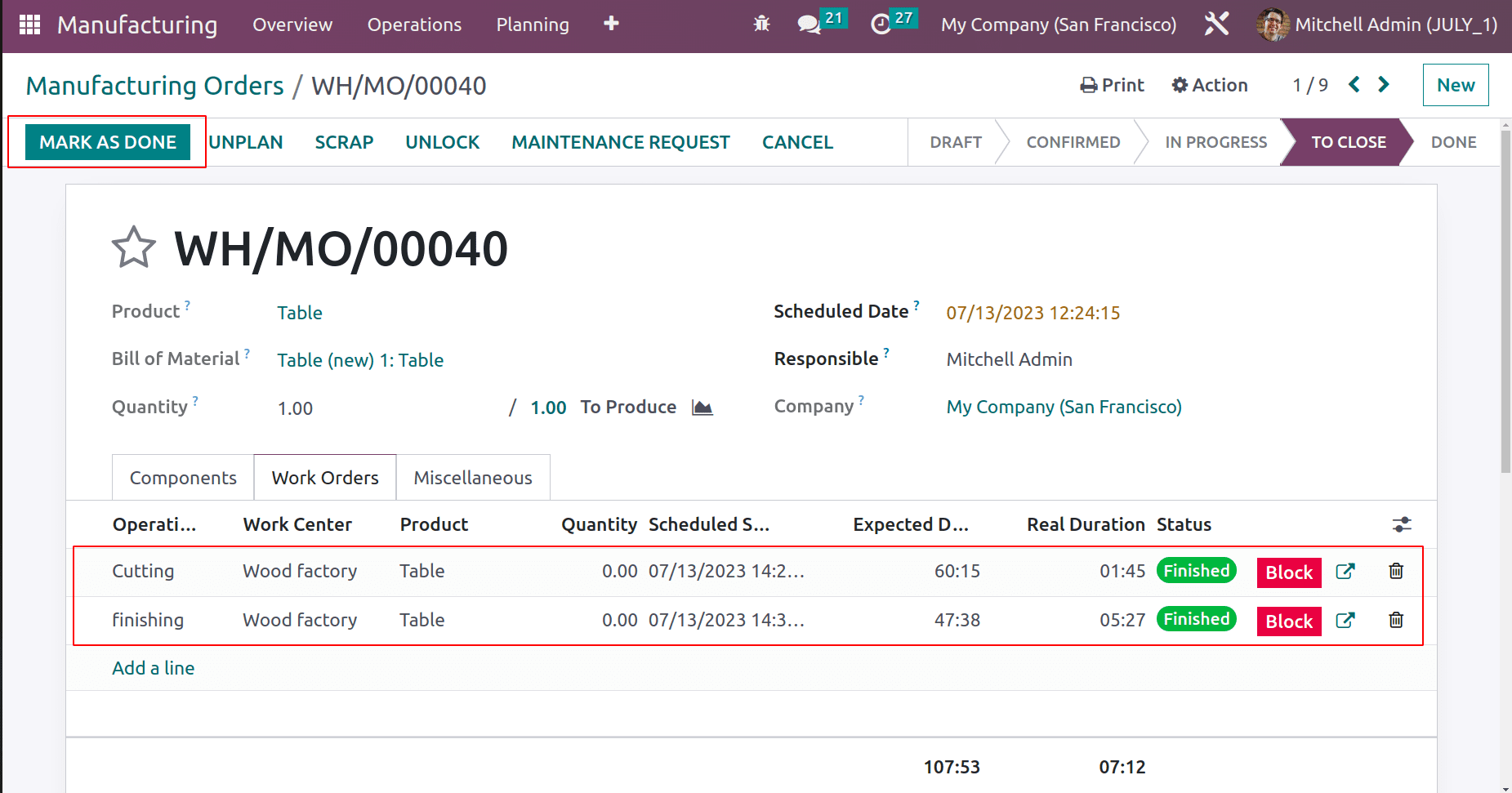 An Overview of Workcenters and Operations in Odoo 16 Manufacturing-cybrosys