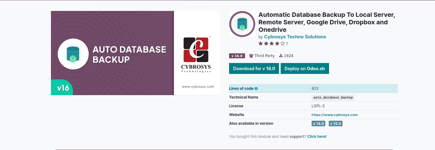 Automatic Database Backup - Odoo 16 App-cybrosys