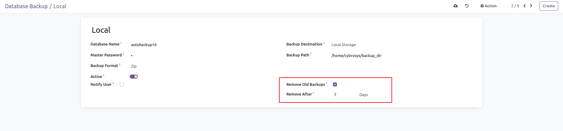 Automatic Database Backup - Odoo 16 App-cybrosys