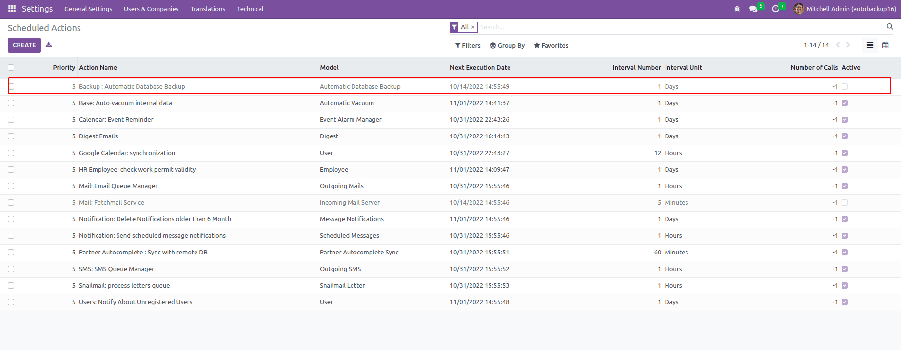 Automatic Database Backup - Odoo 16 App-cybrosys