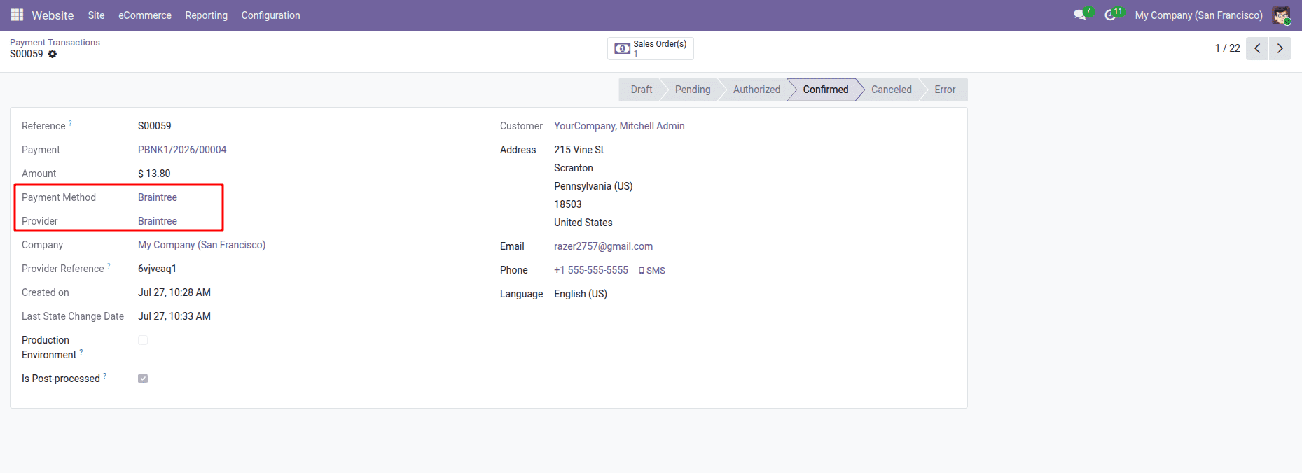 Complete Guide to Setting Up Braintree Payment Gateway in Odoo 19-cybrosys