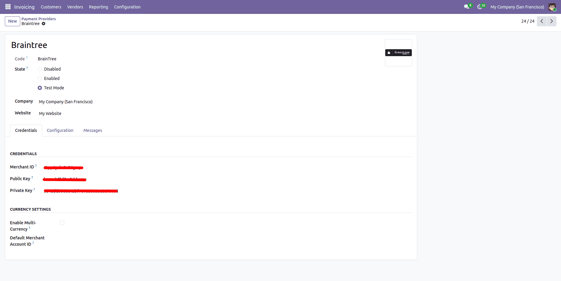 Complete Guide to Setting Up Braintree Payment Gateway in Odoo 19-cybrosys