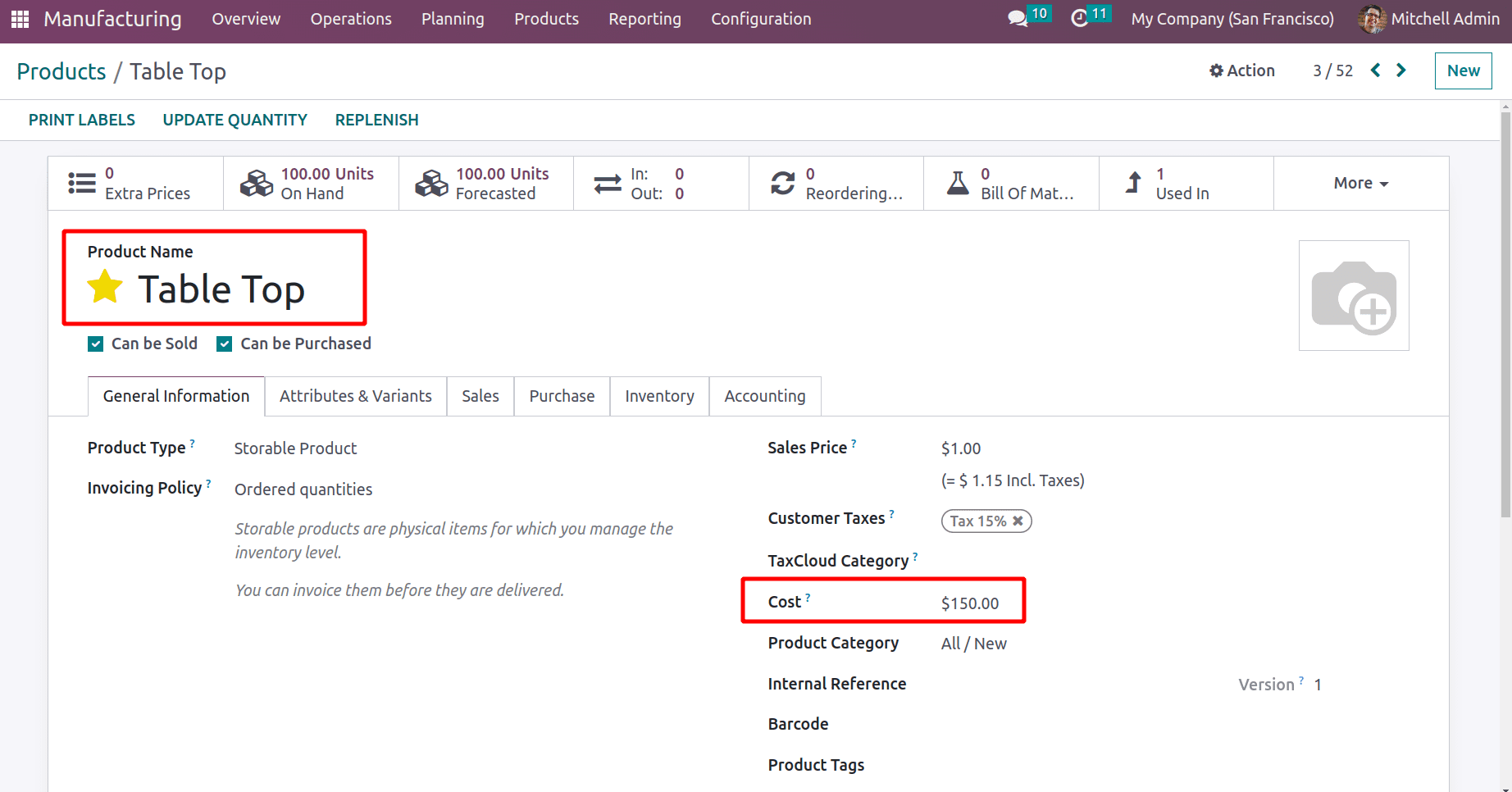 Cost Share Functionality in Odoo 16 Manufacturing Module-cybrosys